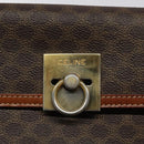 CELINE Macadam Canvas Hand Bag PVC Leather Brown Gold Auth MY371-18