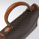 CELINE Macadam Canvas Hand Bag PVC Leather Brown Gold Auth MY371-6