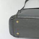 MCM Hand Bag Leather 2way Gray Gold Auth MY375-15