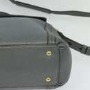MCM Hand Bag Leather 2way Gray Gold Auth MY375-16