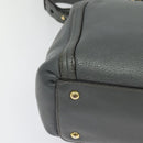 MCM Hand Bag Leather 2way Gray Gold Auth MY375-17