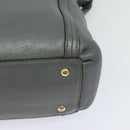 MCM Hand Bag Leather 2way Gray Gold Auth MY375-18