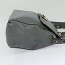 MCM Hand Bag Leather 2way Gray Gold Auth MY375-4