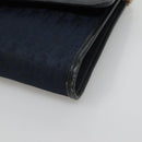 Christian Dior Trotter Canvas Chain Shoulder Bag Navy Auth MY380-9