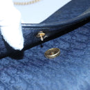 Christian Dior Trotter Canvas Chain Shoulder Bag Navy Auth MY380-10