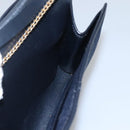 Christian Dior Trotter Canvas Chain Shoulder Bag Navy Auth MY380-17