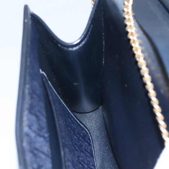 Christian Dior Trotter Canvas Chain Shoulder Bag Navy Auth MY380