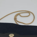 Christian Dior Trotter Canvas Chain Shoulder Bag Navy Auth MY380-8