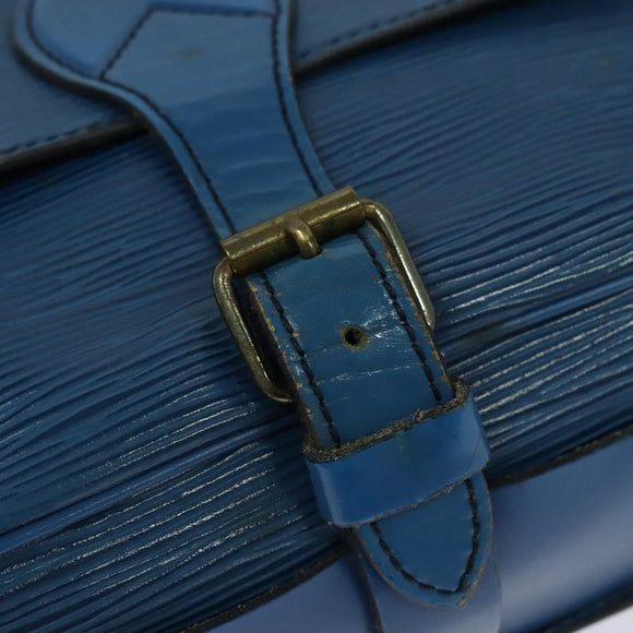 LOUIS VUITTON Epi Cartouchiere MM Shoulder Bag Blue M52245 LV Auth MY384