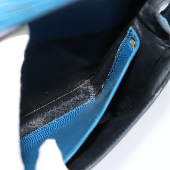 LOUIS VUITTON Epi Cartouchiere MM Shoulder Bag Blue M52245 LV Auth MY384
