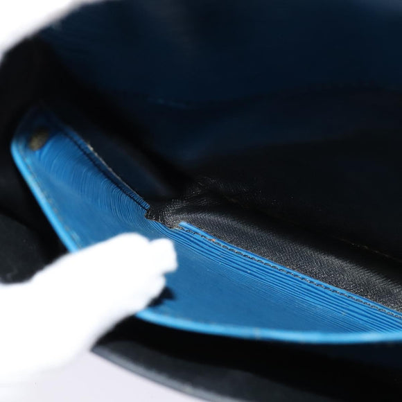 LOUIS VUITTON Epi Cartouchiere MM Shoulder Bag Blue M52245 LV Auth MY384