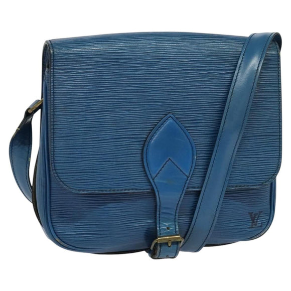 LOUIS VUITTON Epi Cartouchiere MM Shoulder Bag Blue M52245 LV Auth MY384