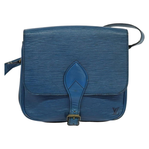 LOUIS VUITTON Epi Cartouchiere MM Shoulder Bag Blue M52245 LV Auth MY384