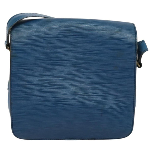 LOUIS VUITTON Epi Cartouchiere MM Shoulder Bag Blue M52245 LV Auth MY384