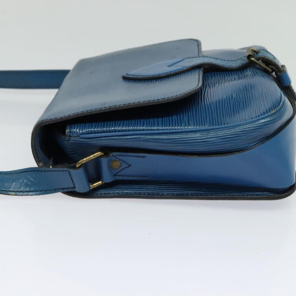 LOUIS VUITTON Epi Cartouchiere MM Shoulder Bag Blue M52245 LV Auth MY384