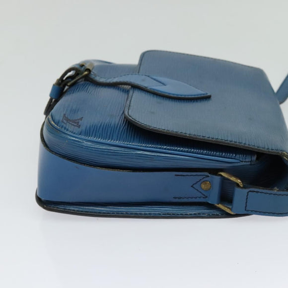 LOUIS VUITTON Epi Cartouchiere MM Shoulder Bag Blue M52245 LV Auth MY384