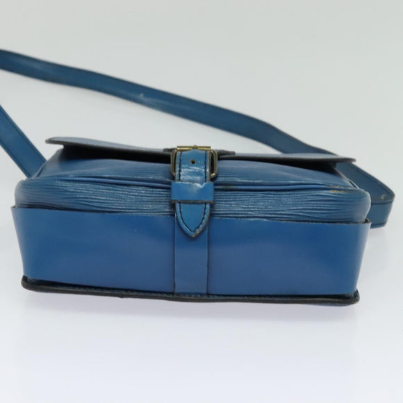 LOUIS VUITTON Epi Cartouchiere MM Shoulder Bag Blue M52245 LV Auth MY384