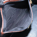 FENDI Pecan Canvas Hand Bag PVC Brown Gold Auth MY398-21