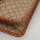 CELINE Macadam Canvas Shoulder Bag Beige Gold Auth MY407-10