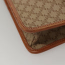 CELINE Macadam Canvas Shoulder Bag Beige Gold Auth MY407-11