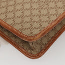 CELINE Macadam Canvas Shoulder Bag Beige Gold Auth MY407-12