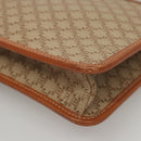 CELINE Macadam Canvas Shoulder Bag Beige Gold Auth MY407-13