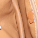 CELINE Macadam Canvas Shoulder Bag Beige Gold Auth MY407-17