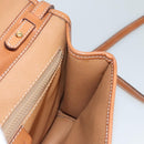 CELINE Macadam Canvas Shoulder Bag Beige Gold Auth MY407-19