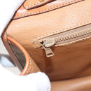 CELINE Macadam Canvas Shoulder Bag Beige Gold Auth MY407-20