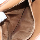 CELINE Macadam Canvas Shoulder Bag Beige Gold Auth MY407-21