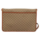 CELINE Macadam Canvas Shoulder Bag Beige Gold Auth MY407-3