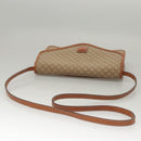 CELINE Macadam Canvas Shoulder Bag Beige Gold Auth MY407-7