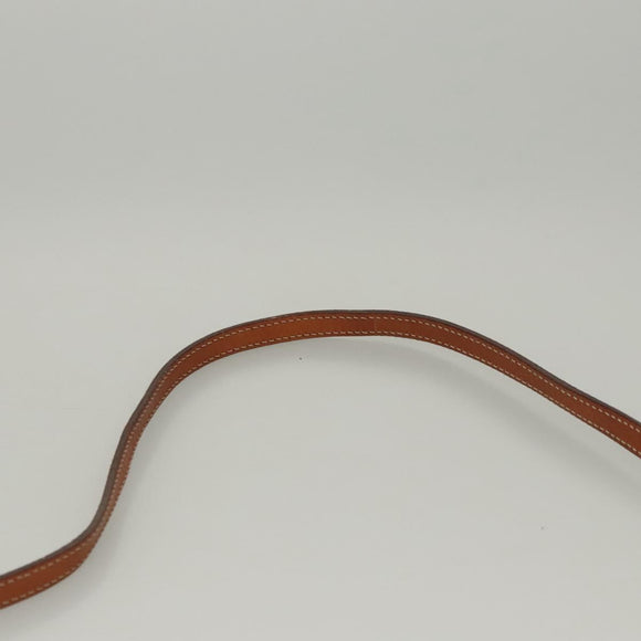 CELINE Macadam Canvas Shoulder Bag Beige Gold Auth MY407