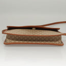 CELINE Macadam Canvas Shoulder Bag Beige Gold Auth MY407-9