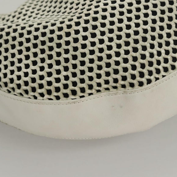 Christian Dior Shoulder Bag Leather White Auth MY419