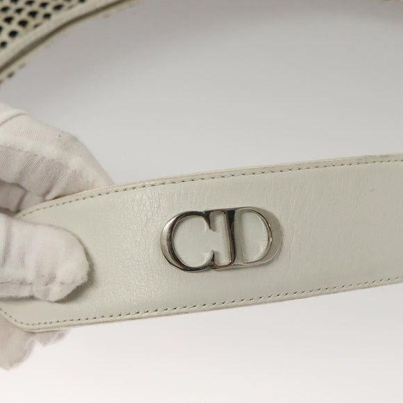 Christian Dior Shoulder Bag Leather White Auth MY419
