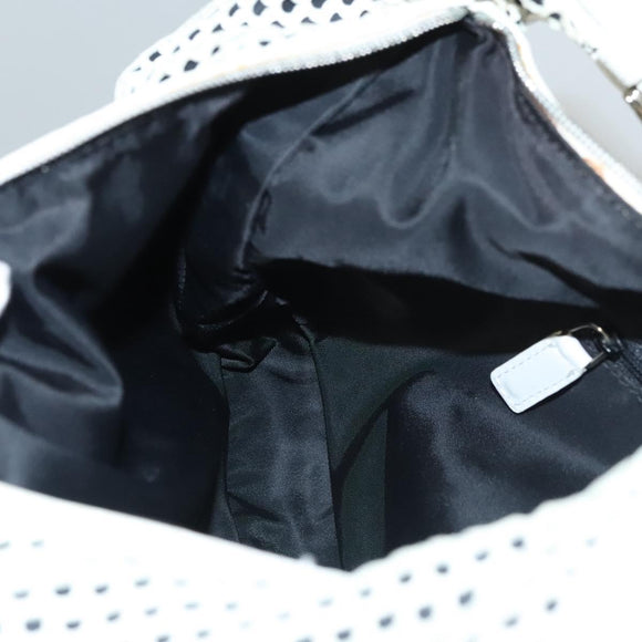 Christian Dior Shoulder Bag Leather White Auth MY419