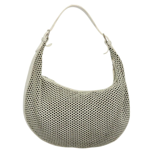 Christian Dior Shoulder Bag Leather White Auth MY419