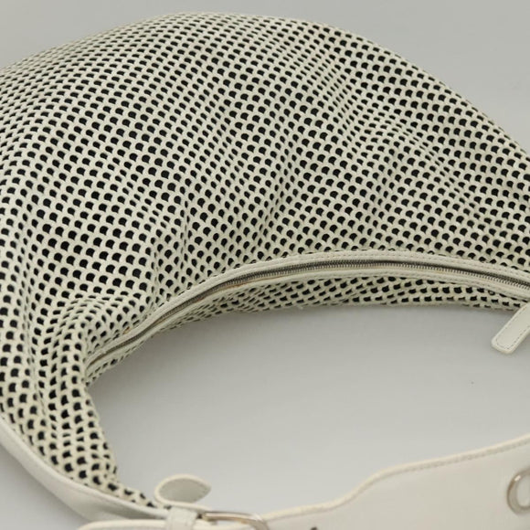 Christian Dior Shoulder Bag Leather White Auth MY419