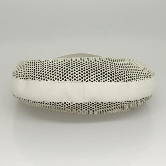 Christian Dior Shoulder Bag Leather White Auth MY419