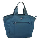 PRADA Hand Bag Nylon Blue Auth MY446-1