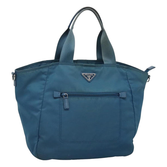 PRADA Hand Bag Nylon Blue Auth MY446
