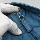 PRADA Hand Bag Nylon Blue Auth MY446-15