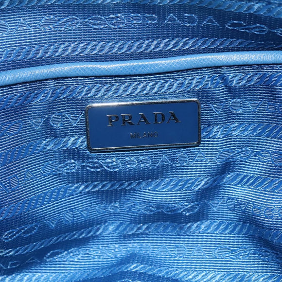 PRADA Hand Bag Nylon Blue Auth MY446