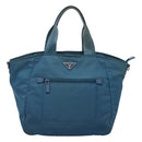 PRADA Hand Bag Nylon Blue Auth MY446-2