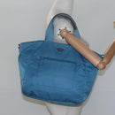 PRADA Hand Bag Nylon Blue Auth MY446-24