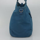 PRADA Hand Bag Nylon Blue Auth MY446-4