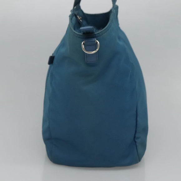 PRADA Hand Bag Nylon Blue Auth MY446