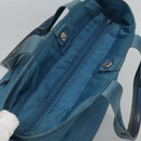 PRADA Hand Bag Nylon Blue Auth MY446-6