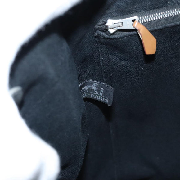 HERMES Fourre Tout MM Hand Bag Canvas Black Auth MY447